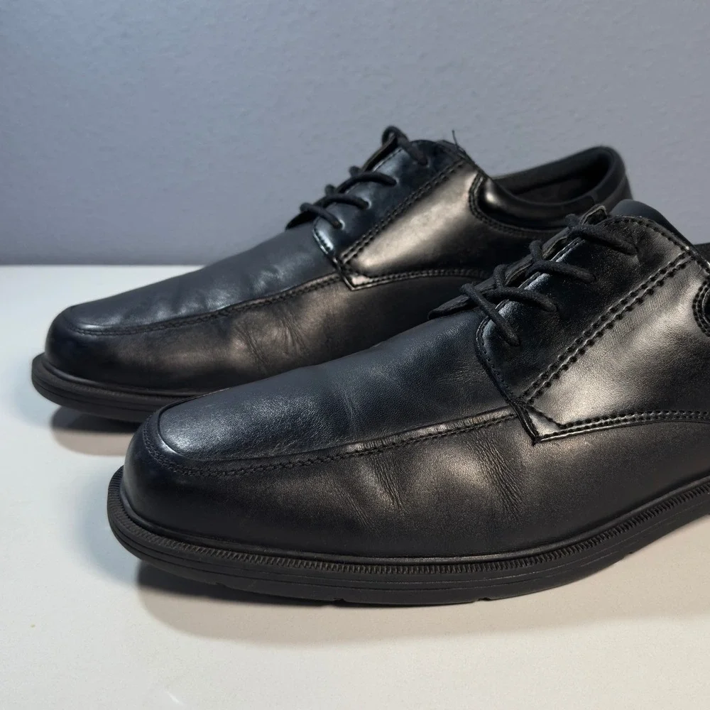 Nunn‎ Bush Bicycle Toe Oxford Mens 12M Black Excellent Leather Lace Up 81822-101